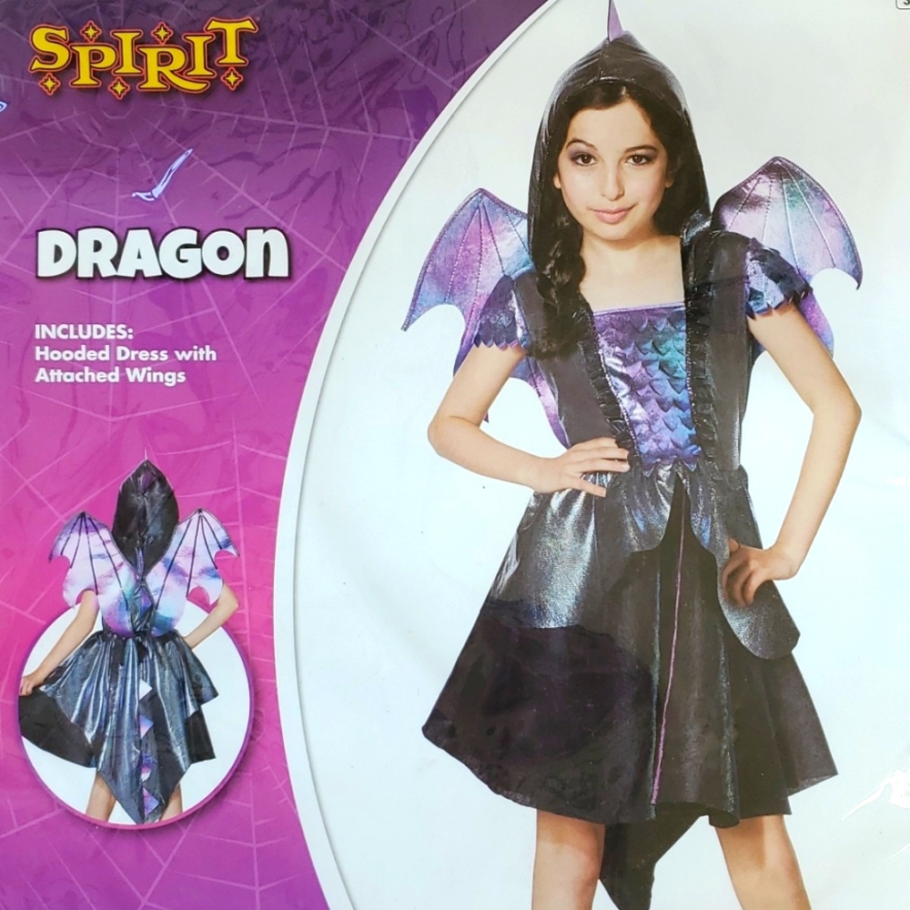 Dragon costume with dress and wings halloween costume child small or large